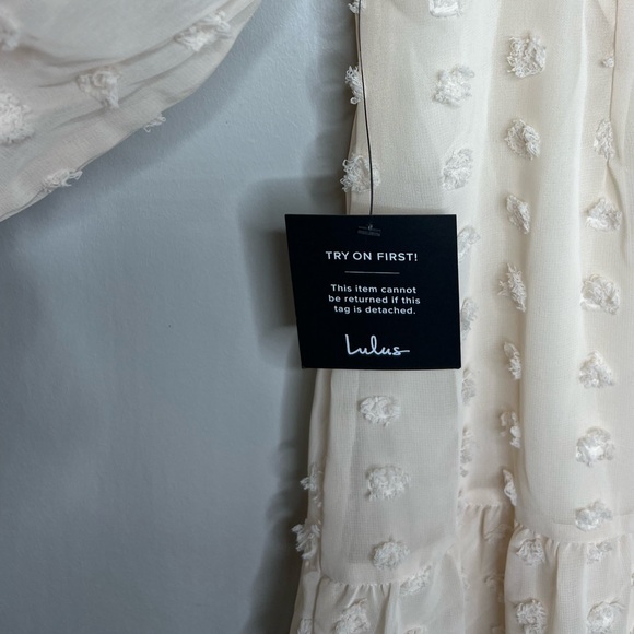 LULUS - NEW/NWT - Lust Or Love Cream Embroidered Lace Long Sleeve Dress. Medium. - Picture 6 of 13